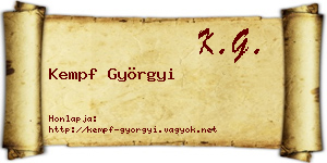 Kempf Györgyi névjegykártya